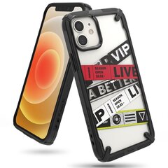 Ringke Fusion X Design durable PC Case with TPU Bumper for iPhone 12 mini black (Ticket band) (XDAP0019) (Black) цена и информация | Чехлы для телефонов | kaup24.ee