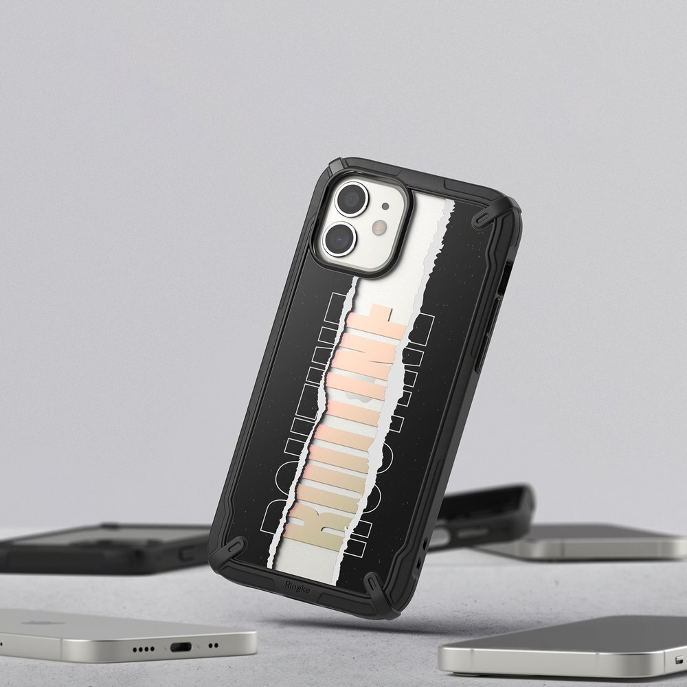 Ringke Fusion X Design durable PC Case with TPU Bumper for iPhone 12 mini black (Routine) (XDAP0020) (Black) цена и информация | Telefoni kaaned, ümbrised | kaup24.ee