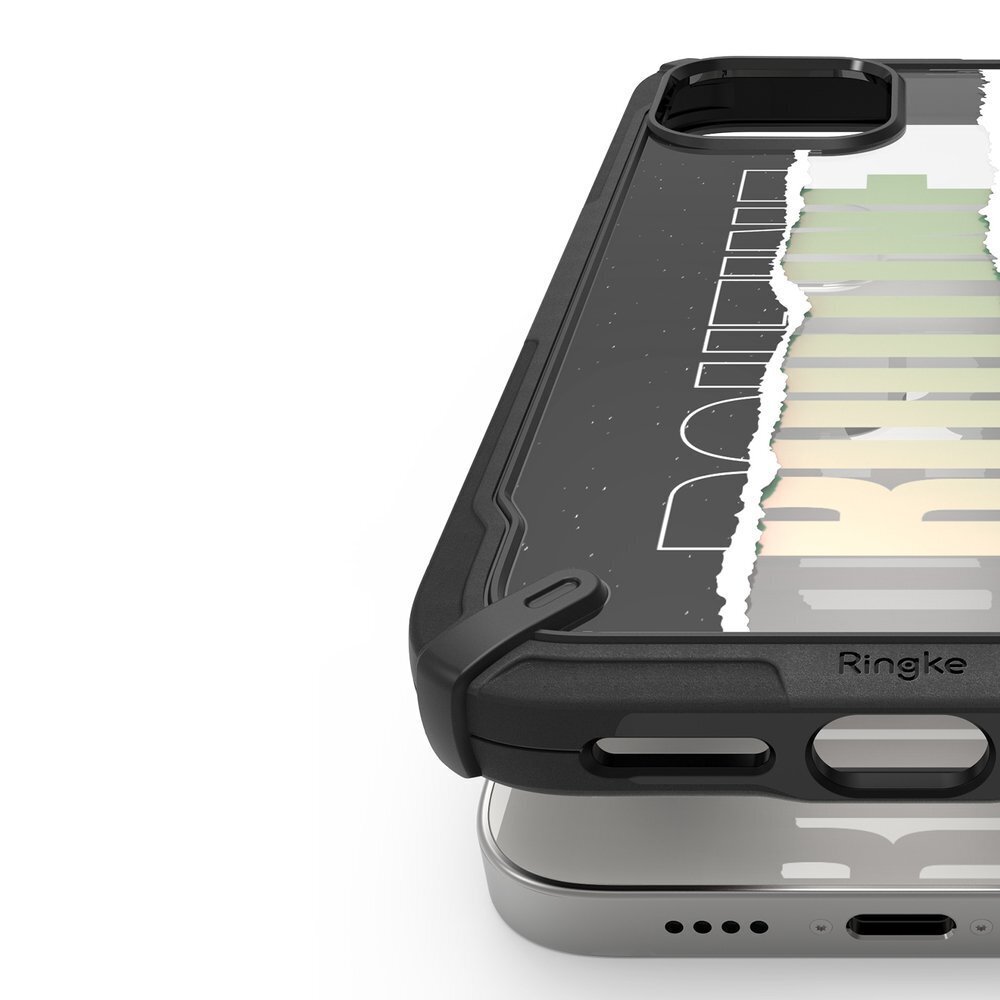 Ringke Fusion X Design durable PC Case with TPU Bumper for iPhone 12 mini black (Routine) (XDAP0020) (Black) hind ja info | Telefoni kaaned, ümbrised | kaup24.ee