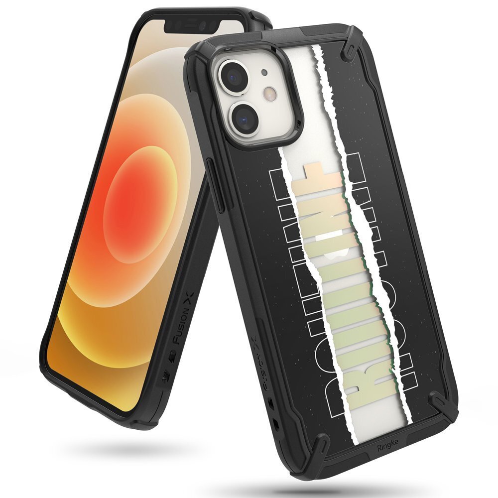 Ringke Fusion X Design durable PC Case with TPU Bumper for iPhone 12 mini black (Routine) (XDAP0020) (Black) цена и информация | Telefoni kaaned, ümbrised | kaup24.ee
