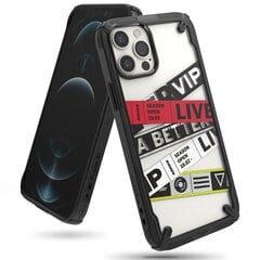 Ringke Fusion X Design durable PC Case with TPU Bumper for iPhone 12 Pro Max black (Ticket band) (XDAP0025) (Black) цена и информация | Чехлы для телефонов | kaup24.ee