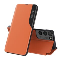 Eco Leather View Case elegant bookcase type case with kickstand for Samsung Galaxy S21 Ultra 5G orange (Orange) hind ja info | Telefoni kaaned, ümbrised | kaup24.ee