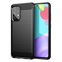 Carbon Case Flexible Cover TPU Case for Samsung Galaxy A72 4G black (Black) hind ja info | Telefoni kaaned, ümbrised | kaup24.ee