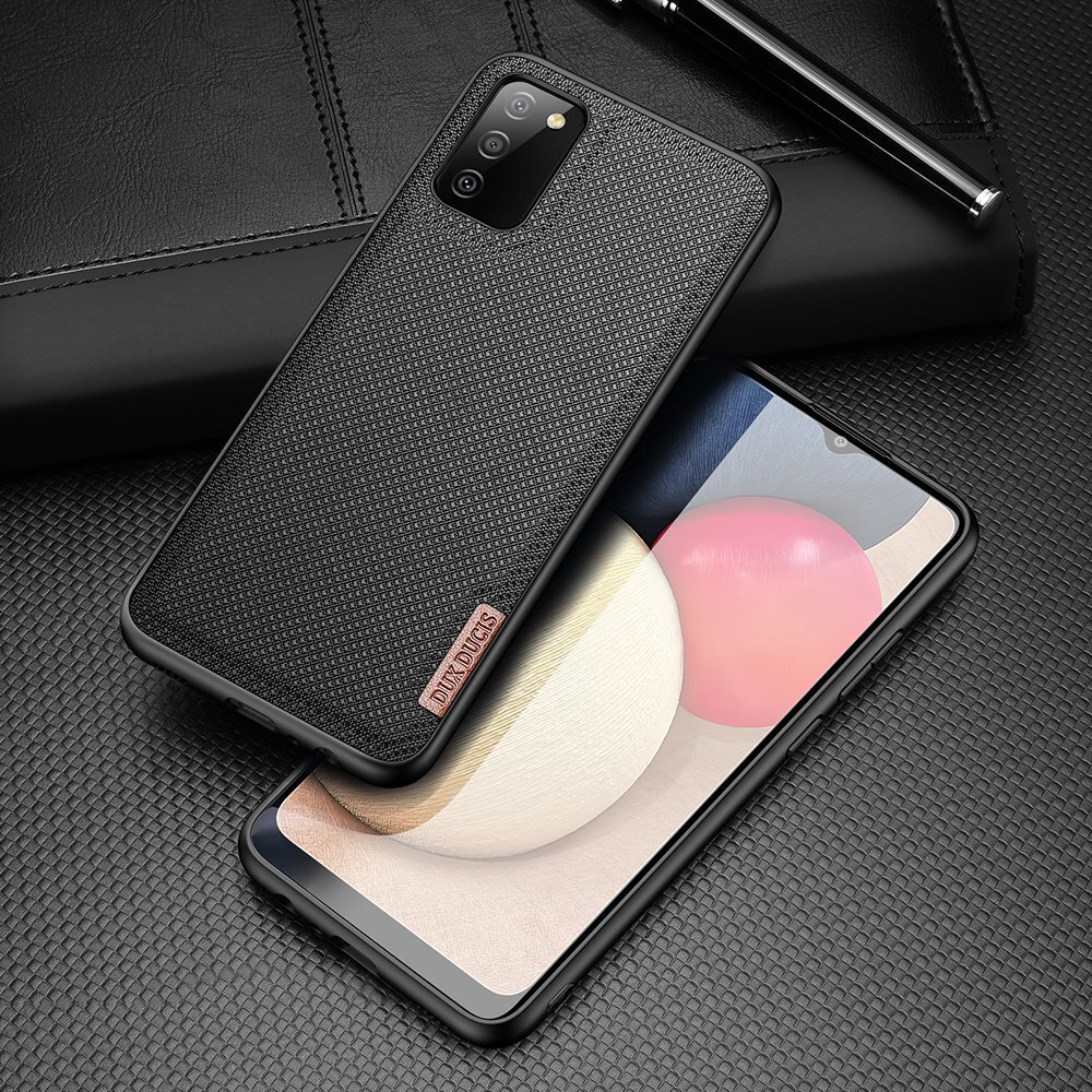 Dux Ducis Fino case covered with nylon material for Samsung Galaxy A02s EU black (Black) цена и информация | Telefoni kaaned, ümbrised | kaup24.ee