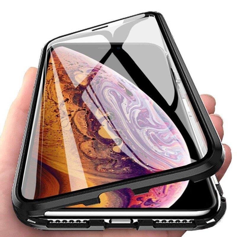 Wozinsky Full Magnetic Case Full Body Front and Back Cover with built-in glass for Vivo X60 black-transparent hind ja info | Telefoni kaaned, ümbrised | kaup24.ee