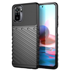 Thunder Case Flexible Tough Rugged Cover TPU Case for Xiaomi Redmi Note 10 / Redmi Note 10S black (Black) hind ja info | Telefoni kaaned, ümbrised | kaup24.ee