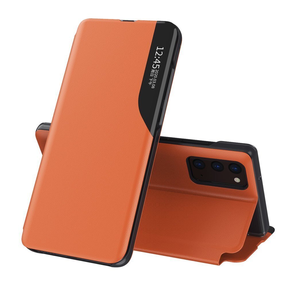 Eco Leather View Case elegant bookcase type case with kickstand for Samsung Galaxy A72 4G orange (Orange) цена и информация | Telefoni kaaned, ümbrised | kaup24.ee