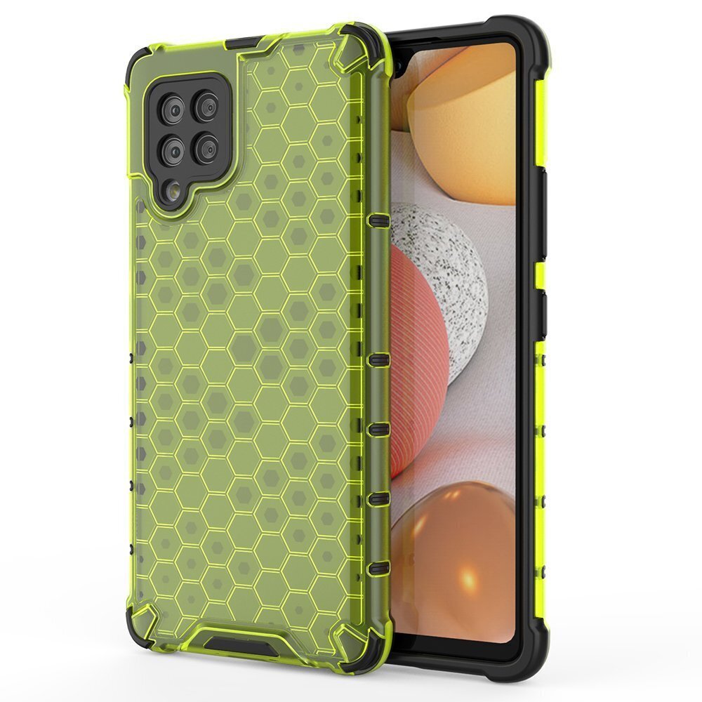 Honeycomb Case armor cover with TPU Bumper for Samsung Galaxy A42 5G green (Green) цена и информация | Telefoni kaaned, ümbrised | kaup24.ee