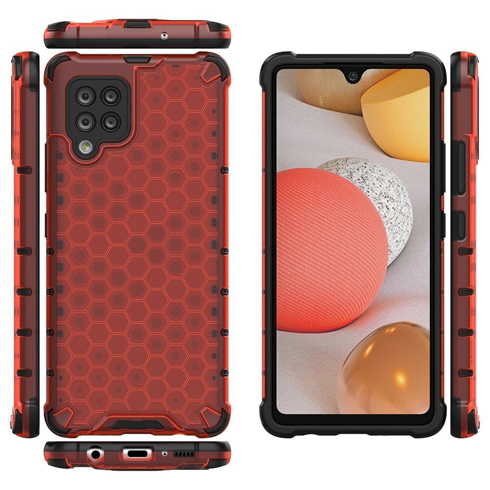 Honeycomb Case armor cover with TPU Bumper for Samsung Galaxy A42 5G red (Red) цена и информация | Telefoni kaaned, ümbrised | kaup24.ee