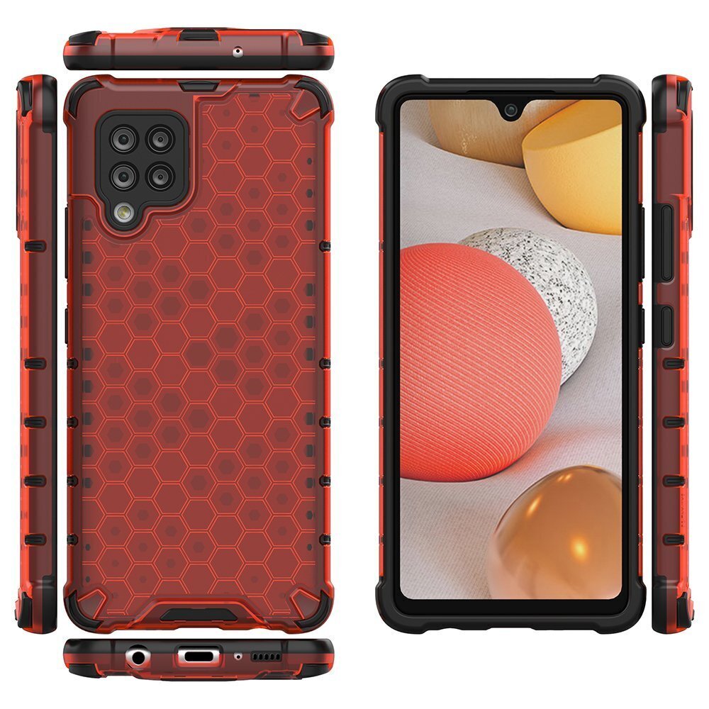 Honeycomb Case armor cover with TPU Bumper for Samsung Galaxy A42 5G red (Red) hind ja info | Telefoni kaaned, ümbrised | kaup24.ee