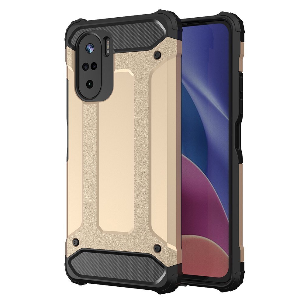 Hybrid Armor Case Tough Rugged Cover for Xiaomi Redmi K40 Pro+ / K40 Pro / K40 / Poco F3 golden (Gold) hind ja info | Telefoni kaaned, ümbrised | kaup24.ee