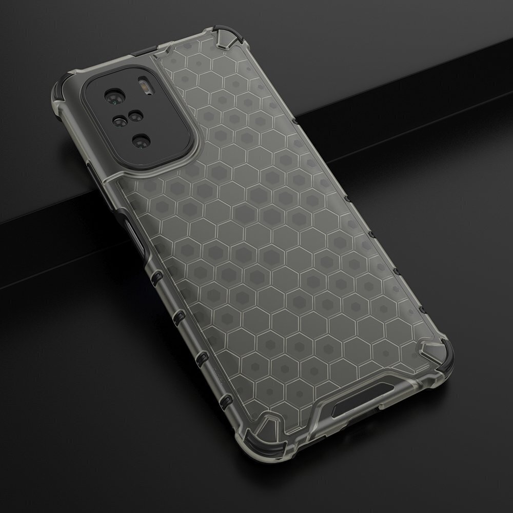 Honeycomb Case armor cover with TPU Bumper for Xiaomi Redmi K40 Pro+ / K40 Pro / K40 / Poco F3 black (Black) цена и информация | Telefoni kaaned, ümbrised | kaup24.ee