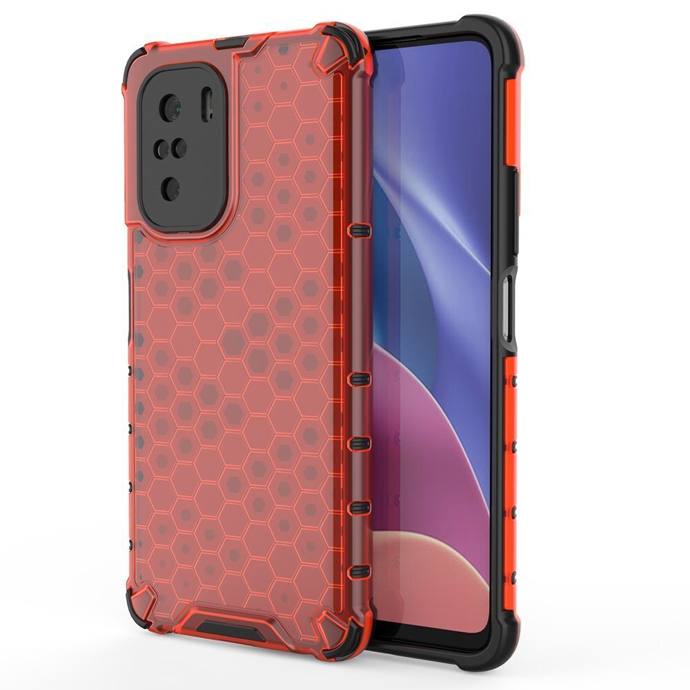 Honeycomb Case armor cover with TPU Bumper for Xiaomi Redmi K40 Pro+ / K40 Pro / K40 / Poco F3 red (Red) hind ja info | Telefoni kaaned, ümbrised | kaup24.ee