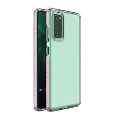 Spring Case clear TPU gel protective cover with colorful frame for Samsung Galaxy A02s EU light pink (Różowy Jasny) hind ja info | Telefoni kaaned, ümbrised | kaup24.ee