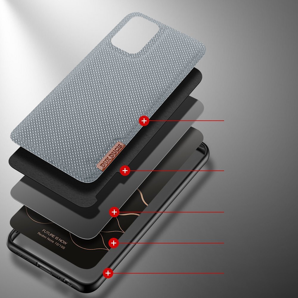 Dux Ducis Fino case covered with nylon material for Xiaomi Redmi Note 10 / Redmi Note 10S gray (Grey) цена и информация | Telefoni kaaned, ümbrised | kaup24.ee