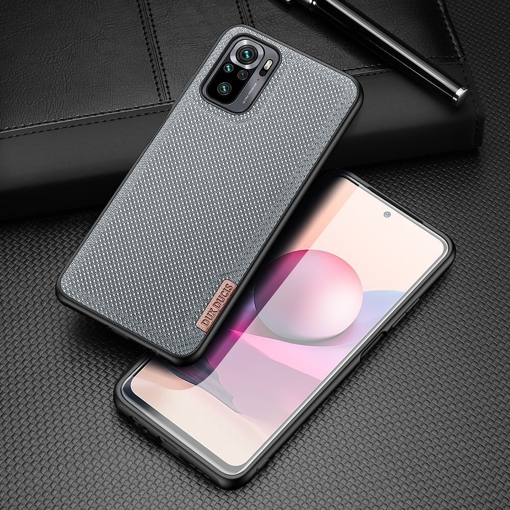 Dux Ducis Fino case covered with nylon material for Xiaomi Redmi Note 10 / Redmi Note 10S gray (Grey) цена и информация | Telefoni kaaned, ümbrised | kaup24.ee