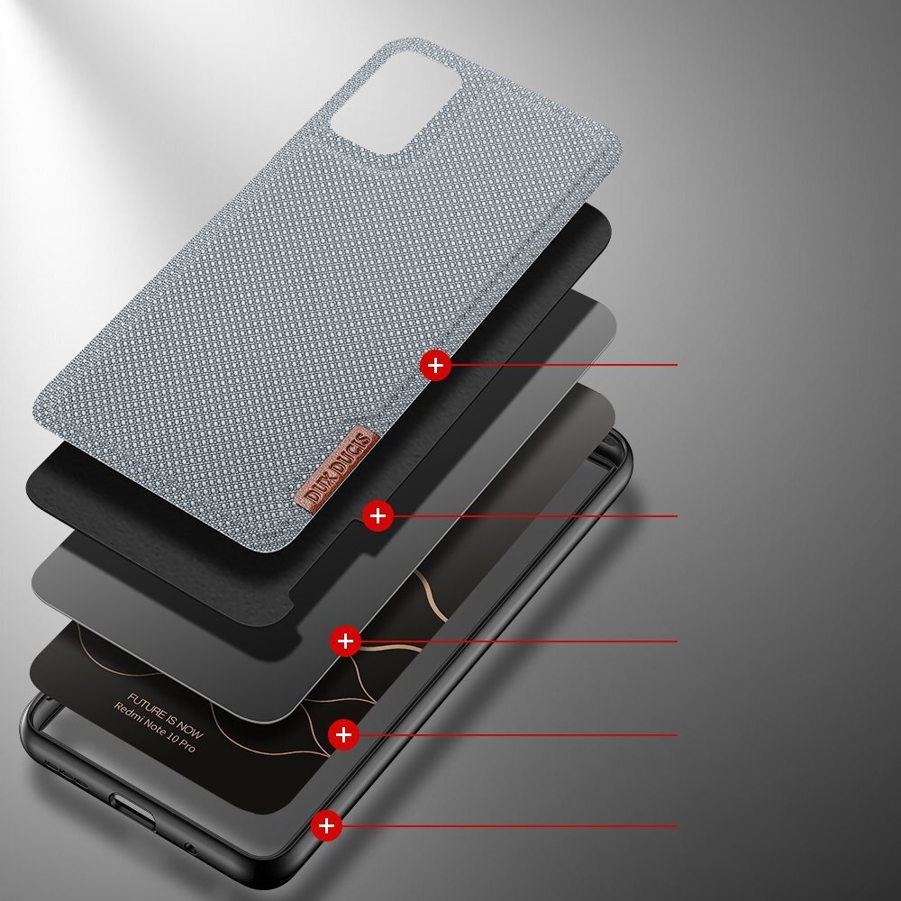 Dux Ducis Fino case covered with nylon material for Xiaomi Redmi Note 10 Pro gray (Grey) hind ja info | Telefoni kaaned, ümbrised | kaup24.ee