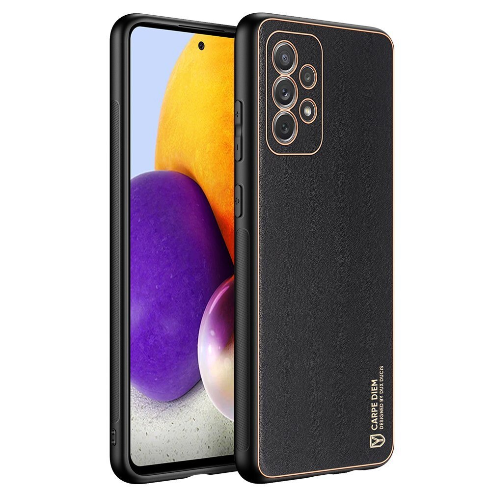 Dux Ducis Yolo elegant case made of soft TPU and PU leather for Samsung Galaxy A72 4G black (Black) цена и информация | Telefoni kaaned, ümbrised | kaup24.ee