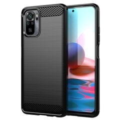 Carbon Case Flexible Cover TPU Case for Xiaomi Redmi Note 10 5G black (Black) цена и информация | Чехлы для телефонов | kaup24.ee