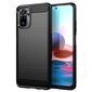 Carbon Case Flexible Cover TPU Case for Xiaomi Redmi Note 10 5G black (Black) hind ja info | Telefoni kaaned, ümbrised | kaup24.ee