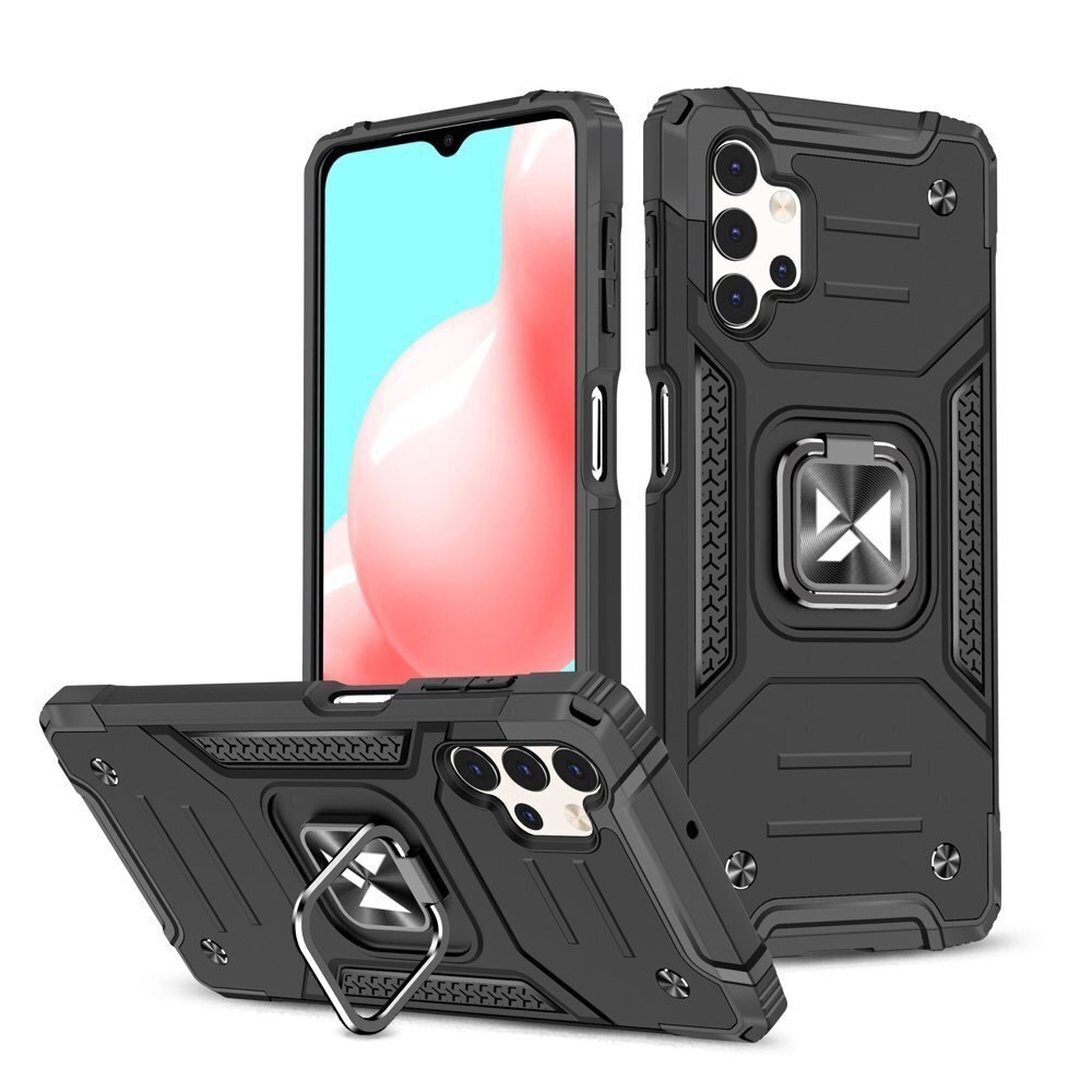 Wozinsky Ring Armor Case Kickstand Tough Rugged Cover for Samsung Galaxy A32 5G black (Black) hind ja info | Telefoni kaaned, ümbrised | kaup24.ee