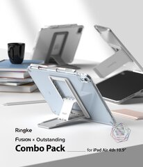 Ringke Fusion Combo Outstanding Hard Case with Gel Frame for iPad Air 2020 + Adhesive Stand Gray (FC485R39) (Grey) цена и информация | Чехлы для планшетов и электронных книг | kaup24.ee