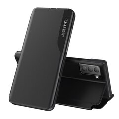 Eco Leather View Case elegant bookcase type case with kickstand for Samsung Galaxy S21 FE black (Black) цена и информация | Чехлы для телефонов | kaup24.ee