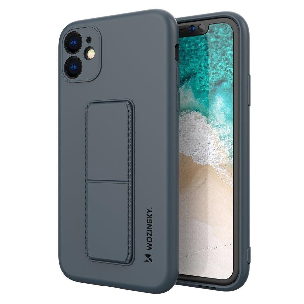 Wozinsky Kickstand Case silicone case with stand for iPhone 11 Pro navy blue (Navy Blue) цена и информация | Telefoni kaaned, ümbrised | kaup24.ee