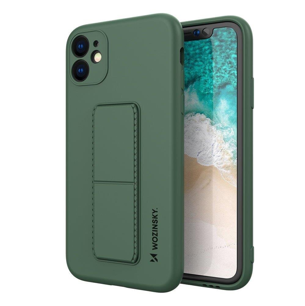 Wozinsky Kickstand Case silicone case with stand for iPhone 11 Pro dark green (Dark green) hind ja info | Telefoni kaaned, ümbrised | kaup24.ee
