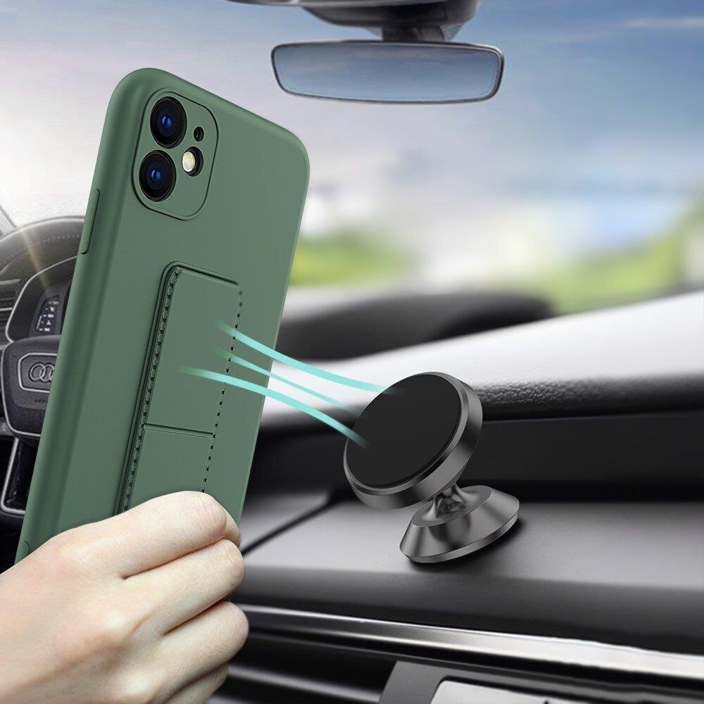 Wozinsky Kickstand Case silicone case with stand for iPhone 11 Pro dark green (Dark green) hind ja info | Telefoni kaaned, ümbrised | kaup24.ee