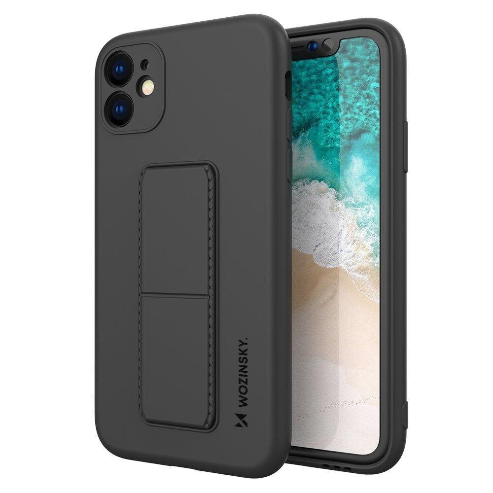 Wozinsky Kickstand Case iPhone 12 mini silicone case with stand black (Black) цена и информация | Telefoni kaaned, ümbrised | kaup24.ee