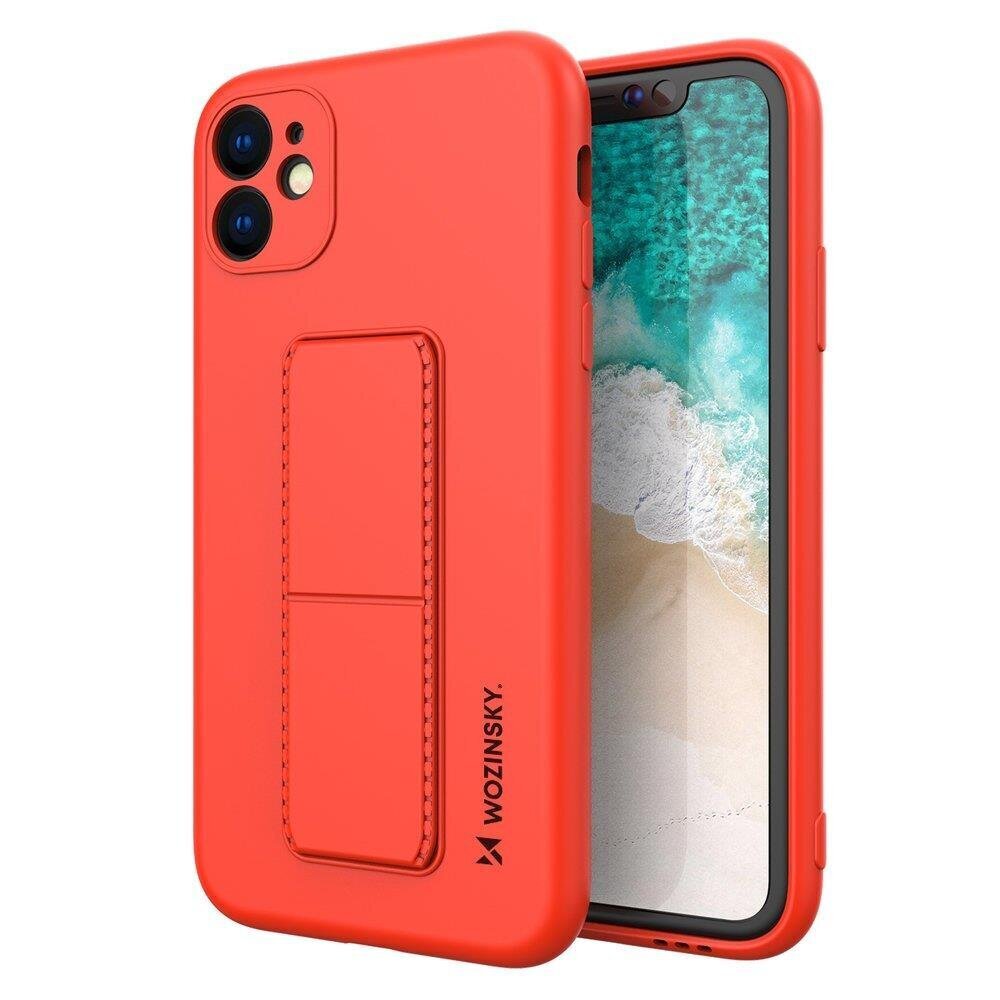 Wozinsky Kickstand Case silicone case with stand for iPhone 12 mini red (Red) цена и информация | Telefoni kaaned, ümbrised | kaup24.ee