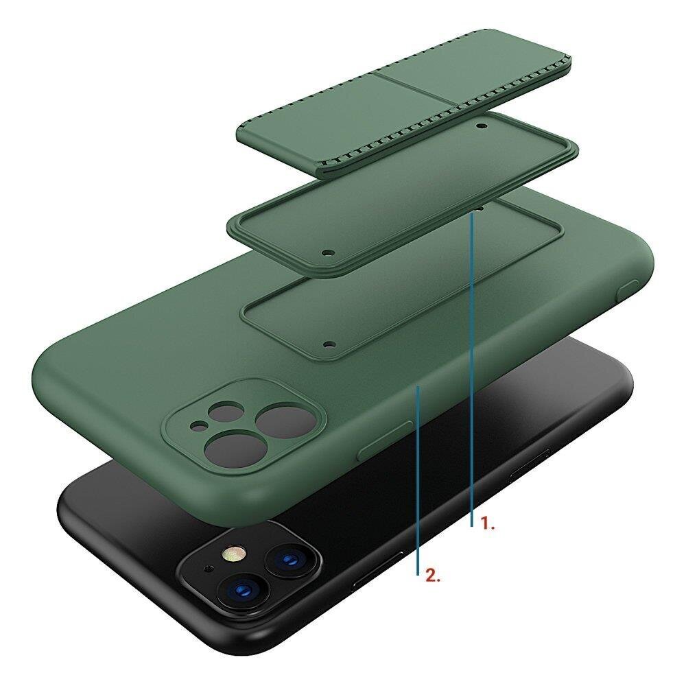 Wozinsky Kickstand Case iPhone 12 silicone case with stand black (Black) hind ja info | Telefoni kaaned, ümbrised | kaup24.ee