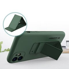 Wozinsky Kickstand Case silicone case with stand for iPhone 12 Pro dark green (Dark green) hind ja info | Telefoni kaaned, ümbrised | kaup24.ee