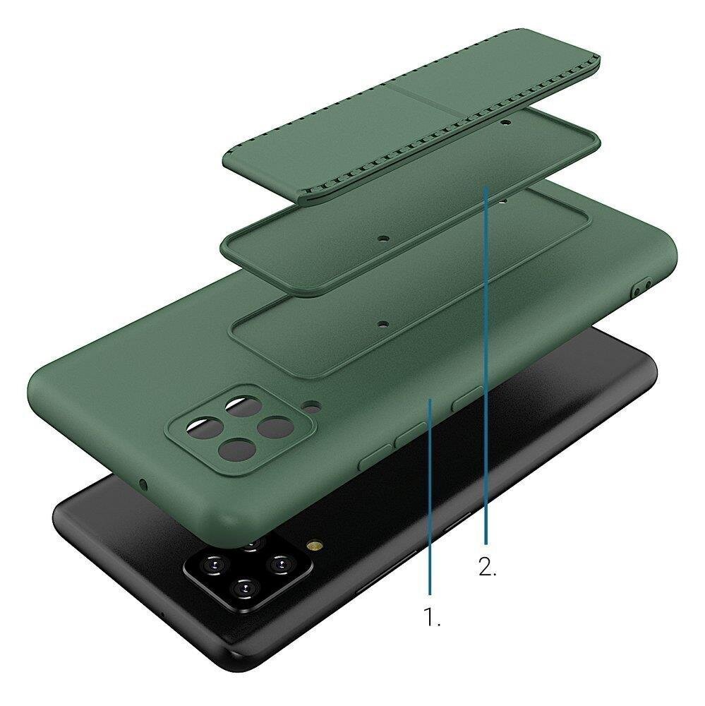 Wozinsky Kickstand Case Silicone Stand Cover for Samsung Galaxy A42 5G Black (Black) цена и информация | Telefoni kaaned, ümbrised | kaup24.ee