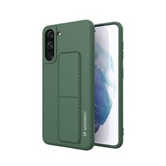 Wozinsky Kickstand Case Silicone Stand Cover for Samsung Galaxy S21 + 5G dark green (Dark green) hind ja info | Telefoni kaaned, ümbrised | kaup24.ee