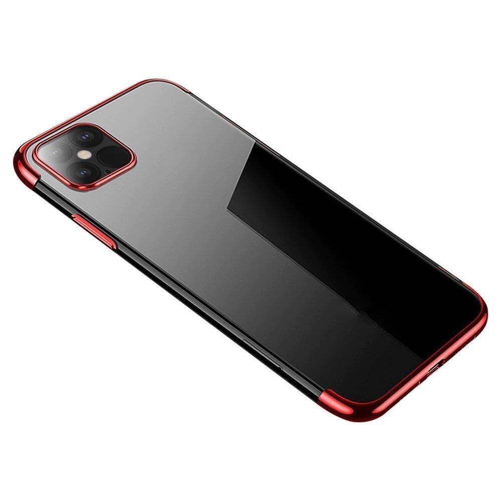 Clear Color Case Gel TPU Electroplating frame Cover for Samsung Galaxy S21 Ultra 5G red (Red) цена и информация | Telefoni kaaned, ümbrised | kaup24.ee