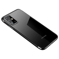 Clear Color Case Gel TPU Electroplating frame Cover for Samsung Galaxy A72 4G black (Black) цена и информация | Чехлы для телефонов | kaup24.ee