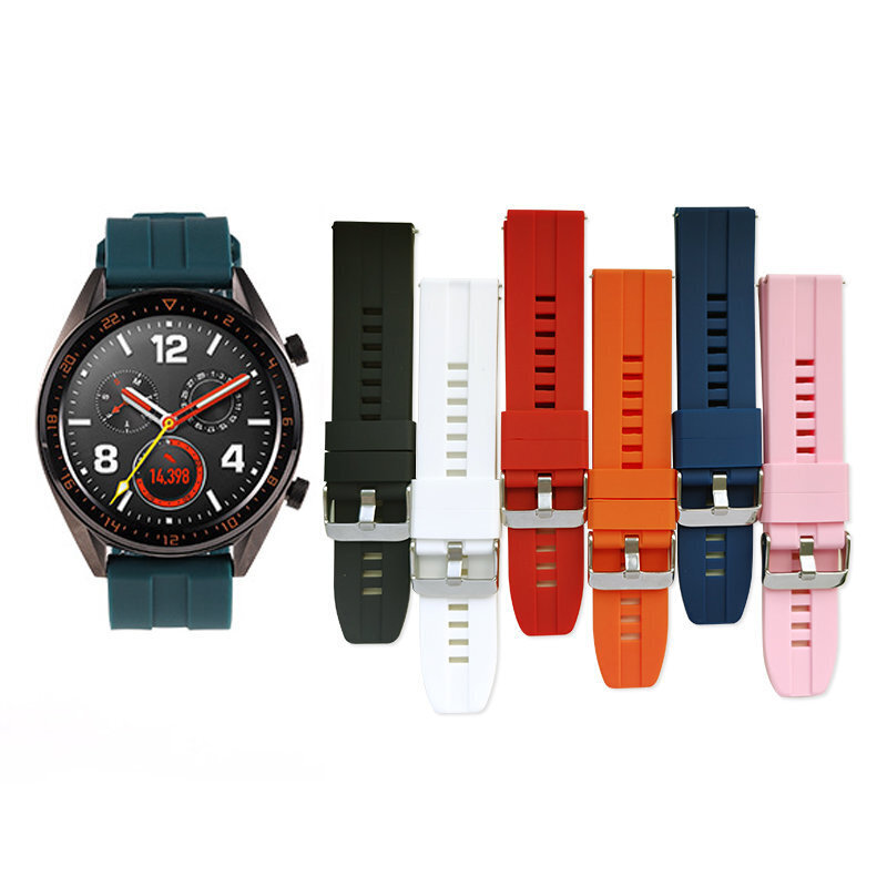 Silicone strap for Huawei Watch GT / GT2 / GT2 Pro smartwatch white (White) hind ja info | Nutikellade ja nutivõrude tarvikud | kaup24.ee