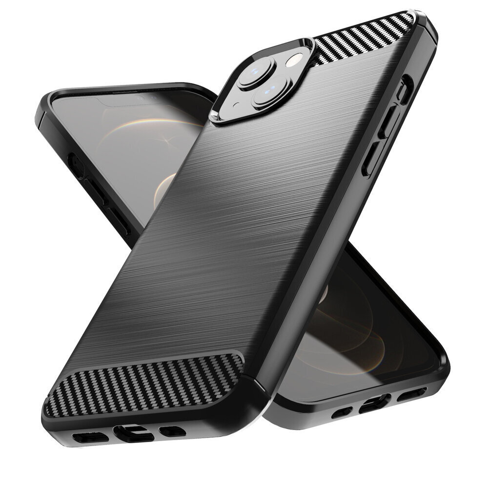 Carbon Case flexible cover for iPhone 13 black (Black \ iPhone 13) цена и информация | Telefoni kaaned, ümbrised | kaup24.ee