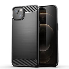 Carbon Case Flexible Cover TPU Case for iPhone 13 mini black (Black \ iPhone 13 mini) hind ja info | Telefoni kaaned, ümbrised | kaup24.ee