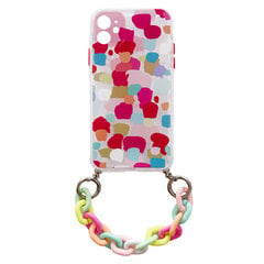 Color Chain Case gel flexible elastic case cover with a chain pendant for iPhone 12 multicolour (Multicolour 2) цена и информация | Чехлы для телефонов | kaup24.ee