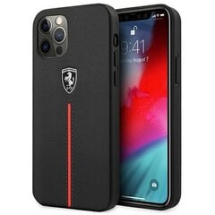 Ferrari FEOMSHCP12LBK iPhone 12 Pro Max czarny/black hardcase Off Track Leather Nylon Stripe цена и информация | Чехлы для телефонов | kaup24.ee