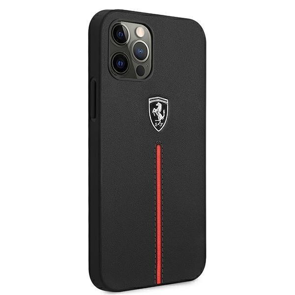 Ferrari FEOMSHCP12LBK iPhone 12 Pro Max czarny/black hardcase Off Track Leather Nylon Stripe цена и информация | Telefoni kaaned, ümbrised | kaup24.ee