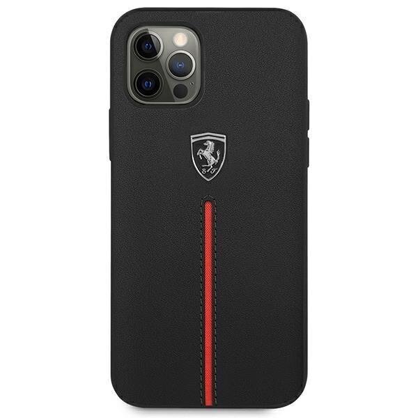 Ferrari FEOMSHCP12LBK iPhone 12 Pro Max czarny/black hardcase Off Track Leather Nylon Stripe цена и информация | Telefoni kaaned, ümbrised | kaup24.ee