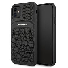 AMG AMHCN61OSDBK iPhone 11 6,1" czarny/black hardcase Leather Curved Lines hind ja info | Telefoni kaaned, ümbrised | kaup24.ee
