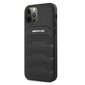 AMG AMHCP12LGSEBK iPhone 12 Pro Max 6,7" czarny/black hardcase Leather Debossed Lines hind ja info | Telefoni kaaned, ümbrised | kaup24.ee