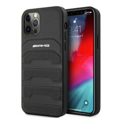 AMG AMHCP12LGSEBK iPhone 12 Pro Max 6,7" czarny/black hardcase Leather Debossed Lines цена и информация | Чехлы для телефонов | kaup24.ee