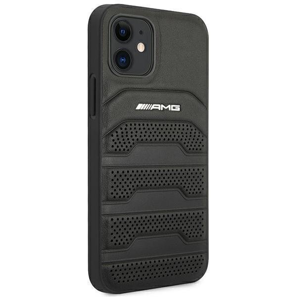 AMG AMHCP12SGSEBK iPhone 12 mini 5,4" czarny/black hardcase Leather Debossed Lines цена и информация | Telefoni kaaned, ümbrised | kaup24.ee