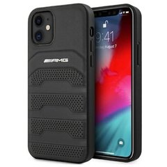 AMG AMHCP12SGSEBK iPhone 12 mini 5,4" czarny/black hardcase Leather Debossed Lines hind ja info | Telefoni kaaned, ümbrised | kaup24.ee